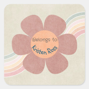 Pastel Retro Daisies & Rainbows belongs to Sticker