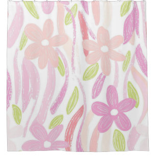 Pastel Retro Floral (10) Shower Curtain