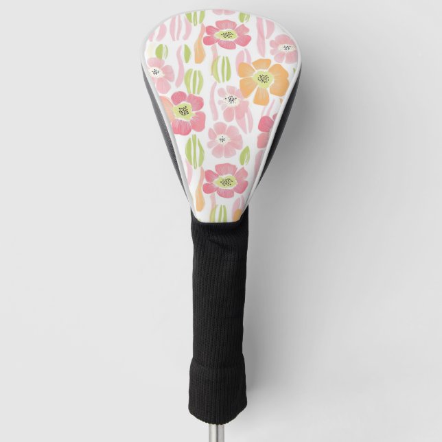Pastel Retro Floral (1) Golf Head Cover (Front)