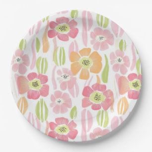 Pastel Retro Floral (1) Paper Plate
