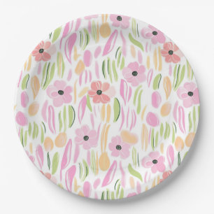 Pastel Retro Floral (5) Paper Plate