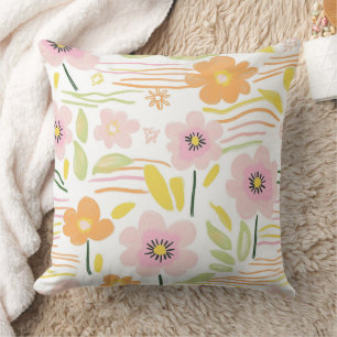 Pastel Retro Floral (7) Cushion