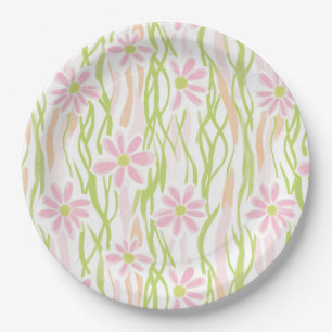 Pastel Retro Floral (8) Paper Plate