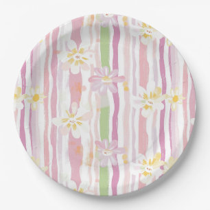 Pastel Retro Floral (9) Paper Plate