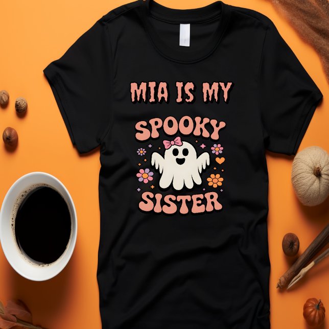 Pastel Retro Ghost Spooky Sister Cute Halloween T-Shirt (Creator Uploaded)