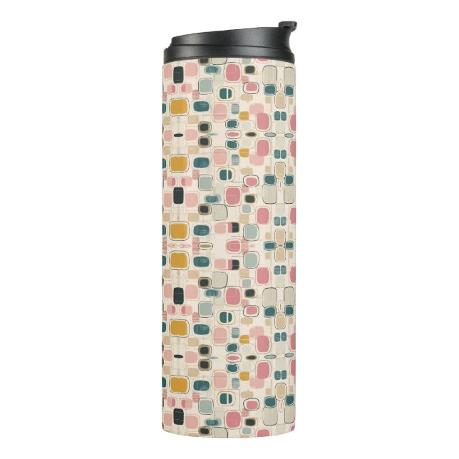 Pastel Retro Pattern | Abstract Pebble & Pod Thermal Tumbler (Rotated Left)