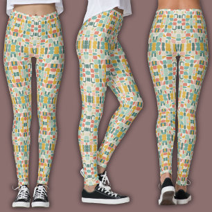 Pastel Retro Pattern   Geometric Pods Leggings