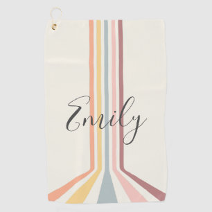Pastel retro style stripes design golf towel