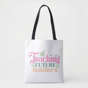 Pastel Retro Teaching Future Leaders Tote Bag