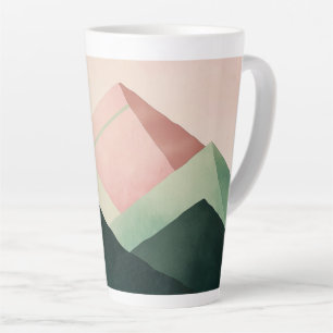 Pastel Ridge – Geometric Mountain Landscape #1 Latte Mug