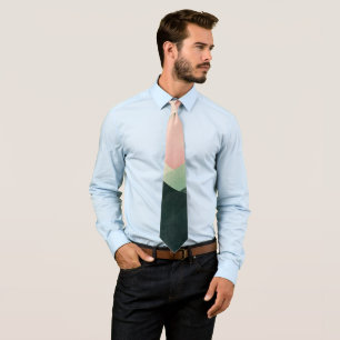 Pastel Ridge – Geometric Mountain Landscape #1 Tie