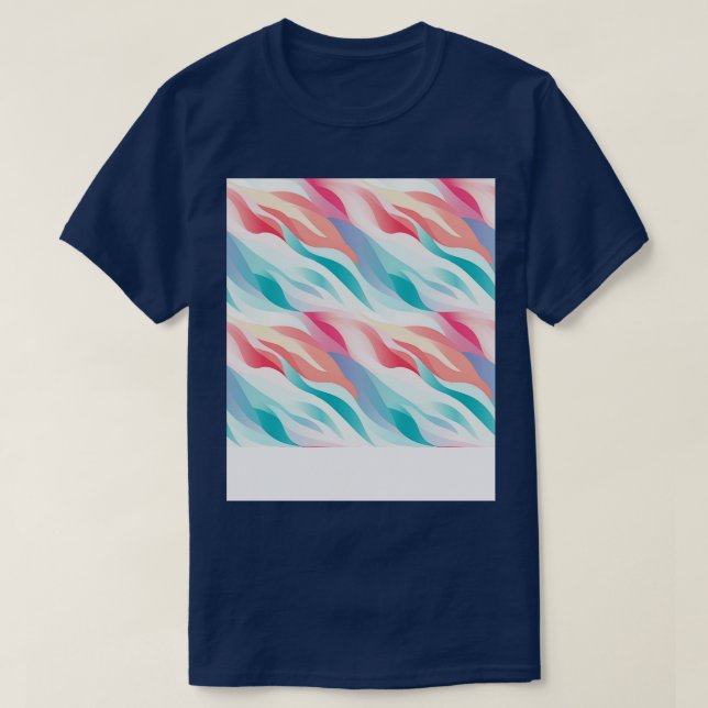 Pastel Ripples Modern Abstract Waves Unleashed 12 T-Shirt (Design Front)