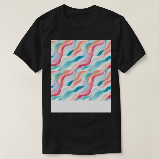 Pastel Ripples Modern Abstract Waves Unleashed 47 T-Shirt (Design Front)