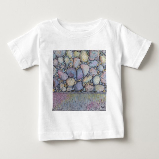 Pastel River Rock and Pebbles Baby T-Shirt (Front)