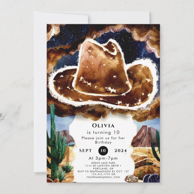 Pastel Rodeo Cowboy Birthday Invitation (Front)