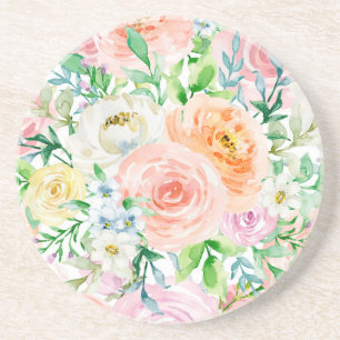 Pastel romantic garden coaster