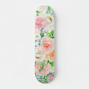 Pastel romantic garden skateboard