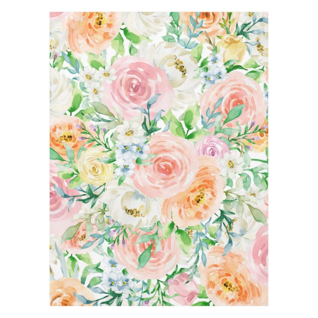 Pastel romantic garden tablecloth (Front)