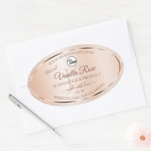 Pastel Rose Coral Product Labels Initials Add Logo