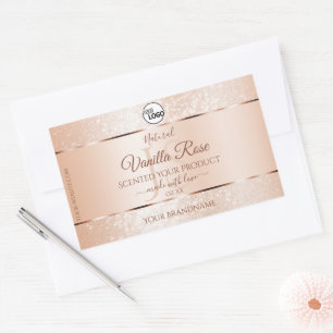 Pastel Rose Coral Product Labels Initials Add Logo