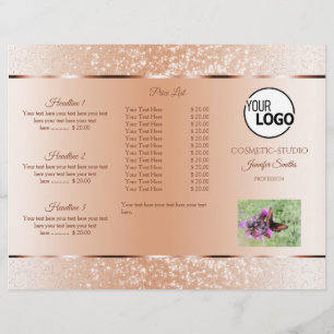 Pastel Rose Coral Sparkling Glitters Glam Border Flyer