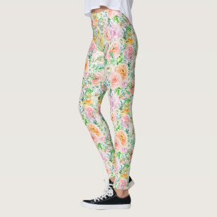 Pastel Rose Garden Leggings