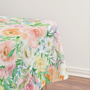Pastel Rose Garden Tablecloth