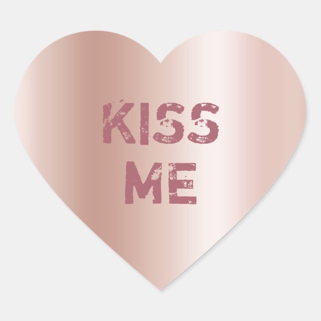 Pastel Rose Gold Ombre Conversation Heart Sticker (Front)