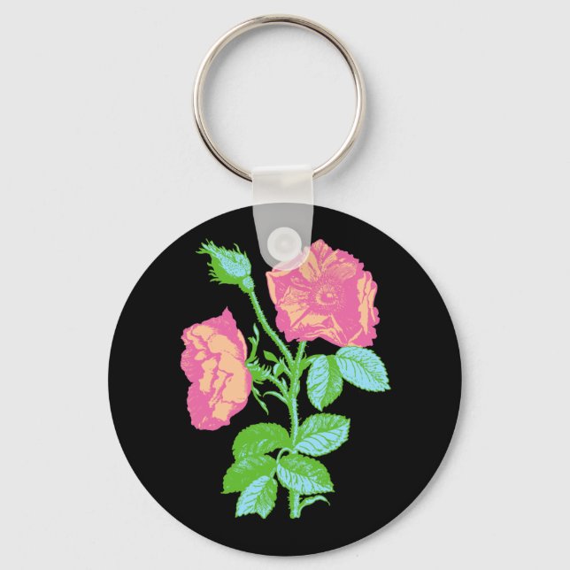 Pastel Rose Key Ring (Front)