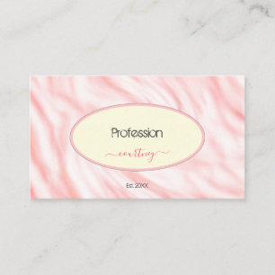 Pastel Rose Marble Peach Round Frame Photo or Logo Business Card