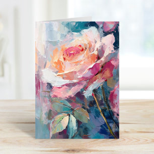 Pastel Rose Modern Abstract Painting  Card