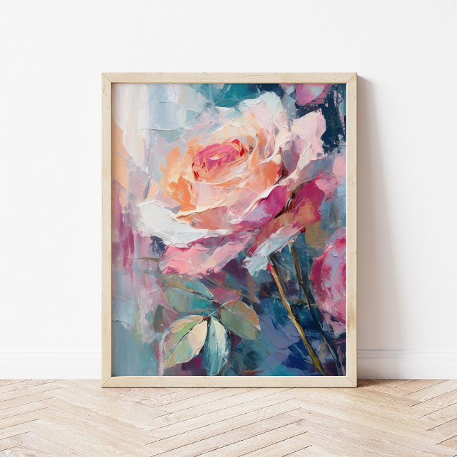 Pastel Rose Modern Abstract Painting  Poster (Creator Uploaded)