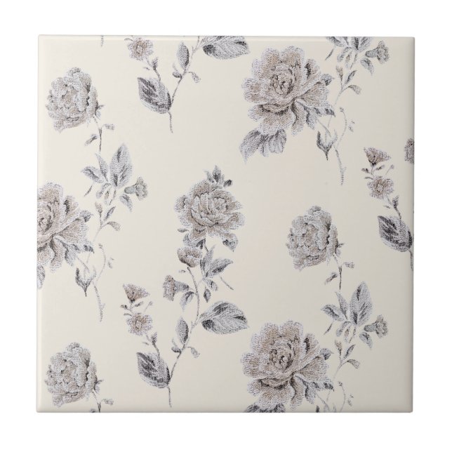 Pastel rose pattern tile (Front)