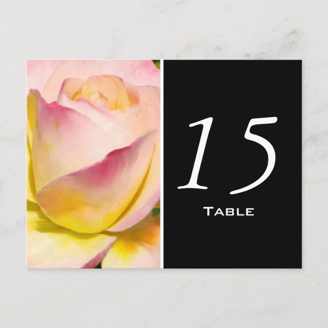 Pastel Rose Table Number Postcard (Front)