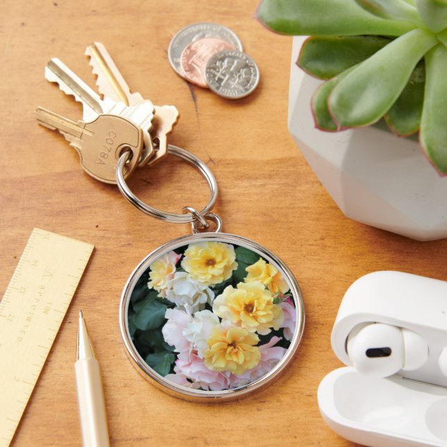 Pastel Roses Key Ring (Desk)