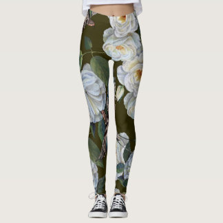 Pastel roses, wedding floral seamless. leggings
