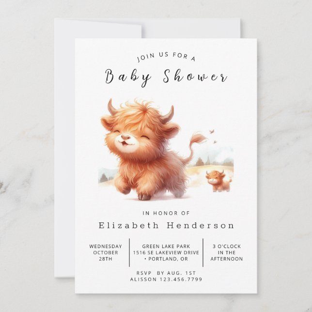  Pastel Rustic Barn Cow Baby Shower Invitation (Front)