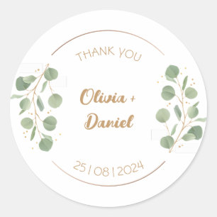 Pastel Rustic Floral Thank You Wedding Sticker