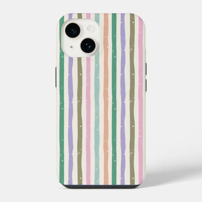 Pastel Rustic Striped iPhone Case (Back)