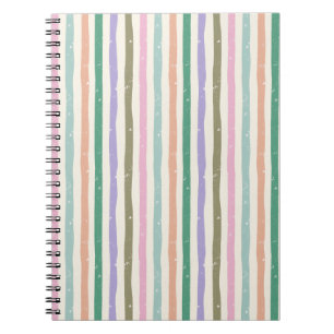 Pastel Rustic Striped Notebook