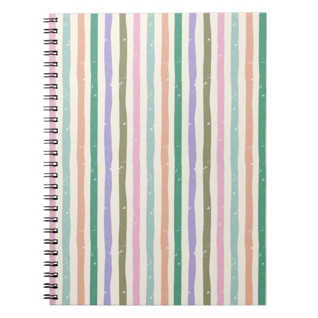 Pastel Rustic Striped Notebook (Front)