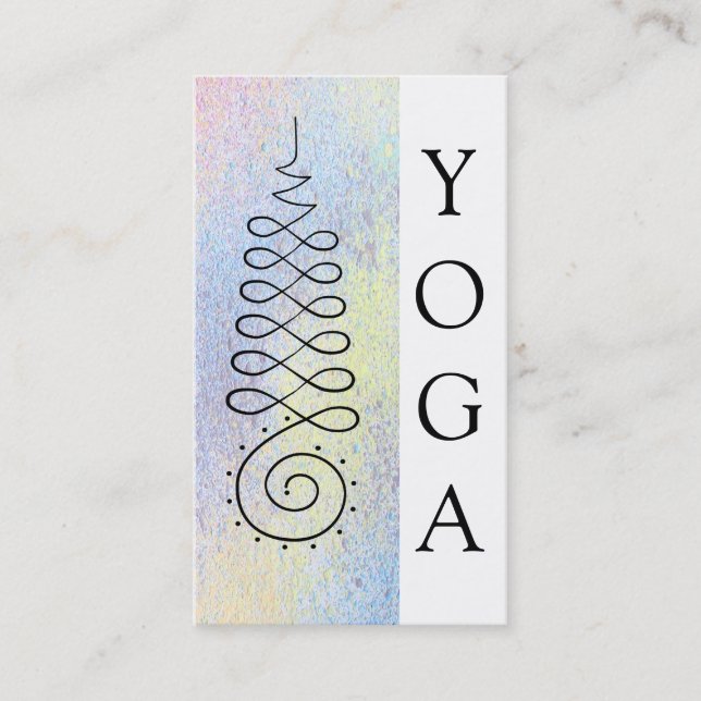 *~* Pastel Sacred Geometry Enlightenment Path Yoga Business Card (Front)