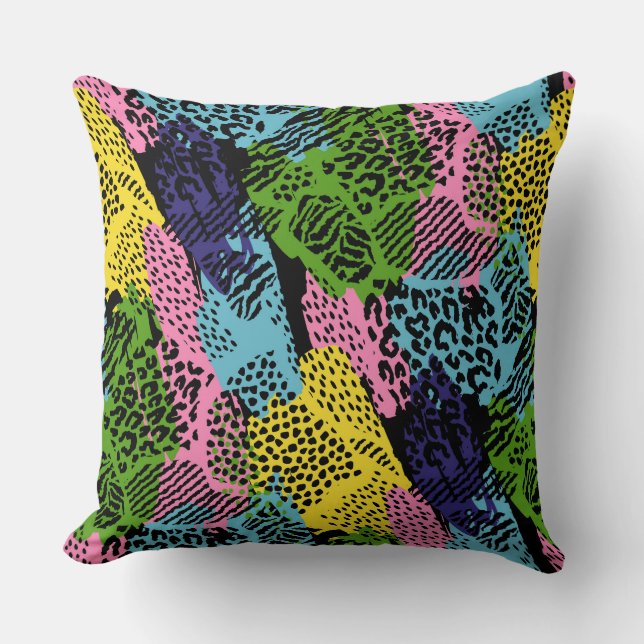 Pastel Safari Animal Print Cushion (Front)