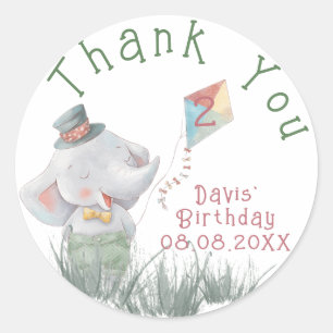 Pastel Safari Animals Personalised Birthday Party  Classic Round Sticker
