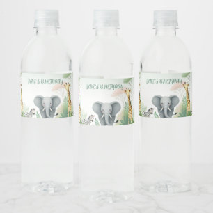 Pastel Safari Water Bottle Labels