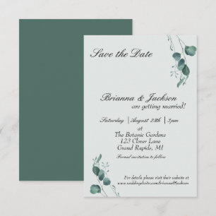 Pastel Sage Green Eucalyptus Wedding Save The Date