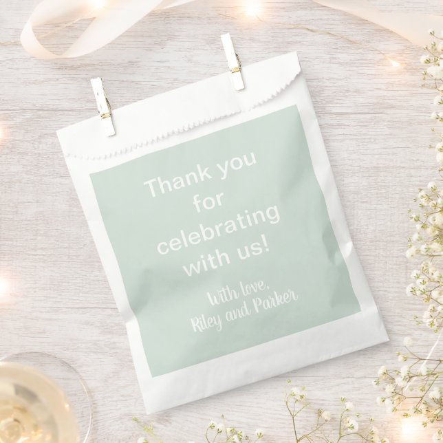Pastel Sage Green Favour Bag (Clipped)
