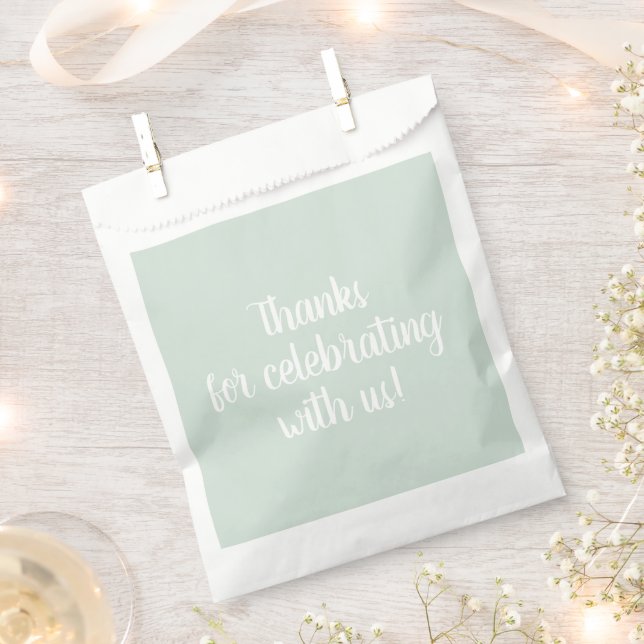 Pastel Sage Green Favour Bag (Clipped)