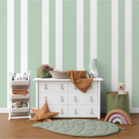 Pastel Sage Green White Stripes Pattern