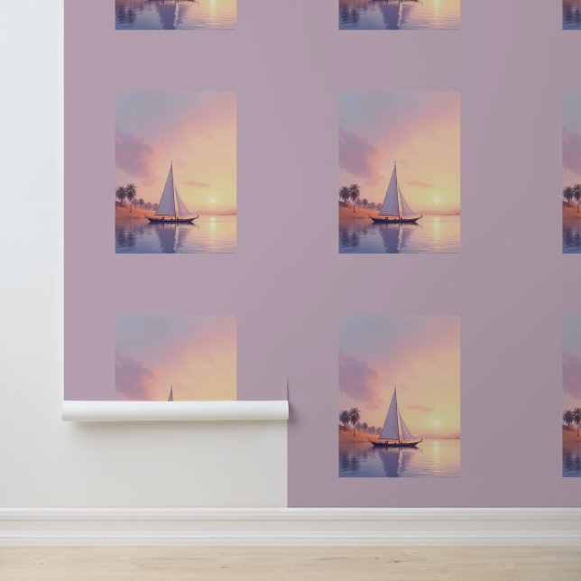 Pastel Sailboat at sunset Wallpaper (Application)